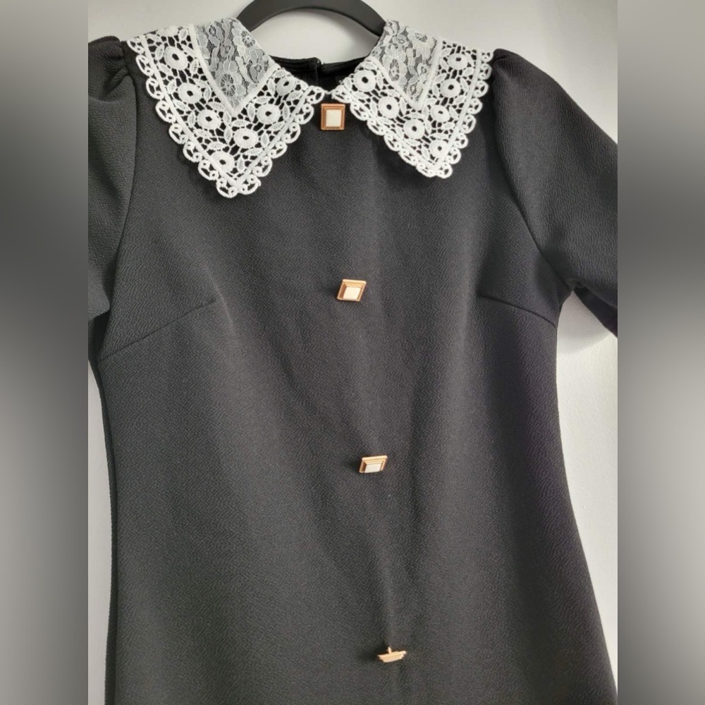SHEIN Black Dress with White Lace Collar - Picture 9 of 11